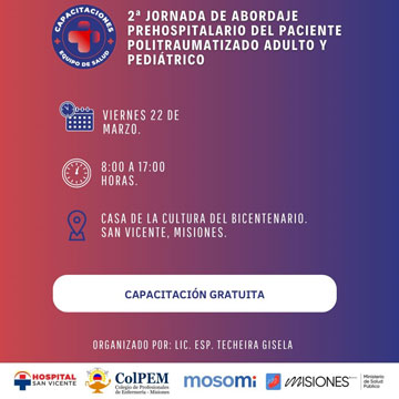 2da. Jornada sobre Abordaje de Pacientes Politraumatizados Adultos y Pediátricos